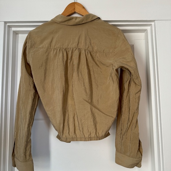 Theory Tie-Front Shirt in Silk-Nylon - Ginger - M - Picture 5 of 7